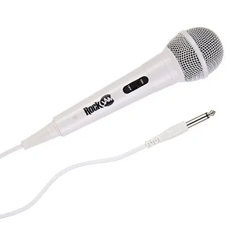 Produktbild: RockJam Karaoke Microphone Wired Unidirectional Dynamic Microphone with Three Metre Cord - White