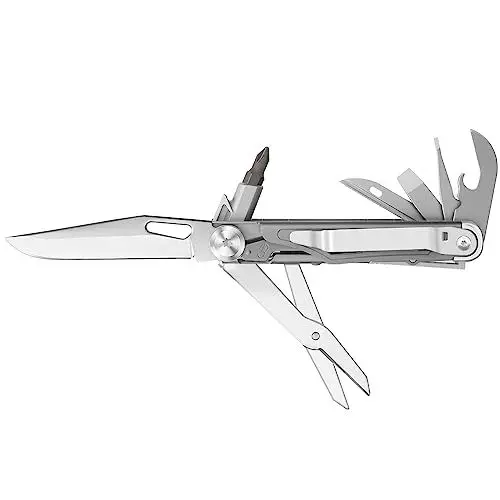 Produktbild: ROCKTOL Multitool Taschenmesser,12-in-1-Multitool-Messer,Titanium-Plated Griff,Taschenclip,Große Schere,Rostfreier Stahl für Camping,Überleben,