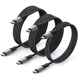 Produktbild: Rocoren USB C auf USB C Kabel 100W (3 Stück/2m+2m+1m) PD3.0 QC4.0 5A Typ C Schnellladekabel Kompatibel mit MacBook Pro/Air iPad Pro/Air iPhone 16 15 Pro Samsung Galaxy PS5 Switch Pixel Tablets usw.