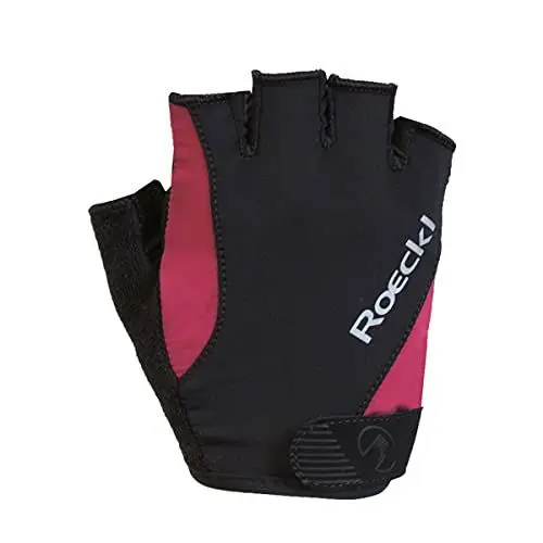 Produktbild: Roeckl Sports Fahrradhandschuh Basel, Performance Unisex Fingerhandschuh, Schwarz/Himbeere 6.5
