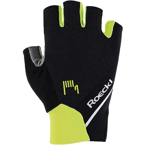 Produktbild: Roeckl Damen, Herren Fahrradhandschuhe Ivory 2 Black-Fluo-Yellow 10