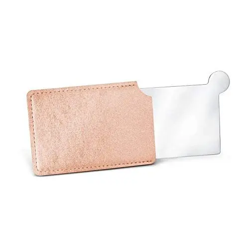 Produktbild: Römer Wellness Geschenkartikel: Taschenspiegel im schützenden Etui mit praktischem Griff·· Edelstahl, Kreditkartenformat passend für Geldbeutel oder Handyhülle·· Maße: ca. 9.8 x 6.7 x 0.3 cm
