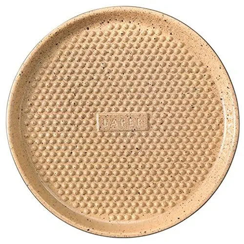 Produktbild: Römertopf BBQ Plancha Grillplatte mit Grillnoppen Ø 31,5 cm Feuerplatte aus naturton Ton, Schwarz