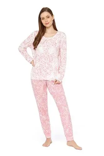 Produktbild: Rösch Pyjama Winterwarm im rosa Druck-Mix Kuschelig 100% Baumwolle 1233522 38 16588
