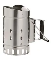 Produktbild: RÖSLE Anzündkamin, Hochwertiger Grillkohleanzünder aus Edelstahl, Funkenschutz, Griff mit Hitzeschutzblech, Haltebügel, Schwarz