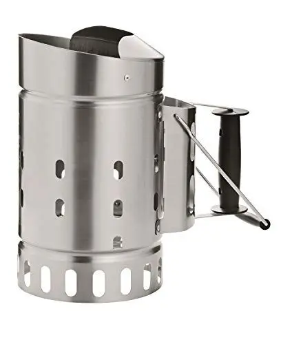 Produktbild: RÖSLE Anzündkamin, Hochwertiger Grillkohleanzünder aus Edelstahl, Funkenschutz, Griff mit Hitzeschutzblech, Haltebügel, Schwarz