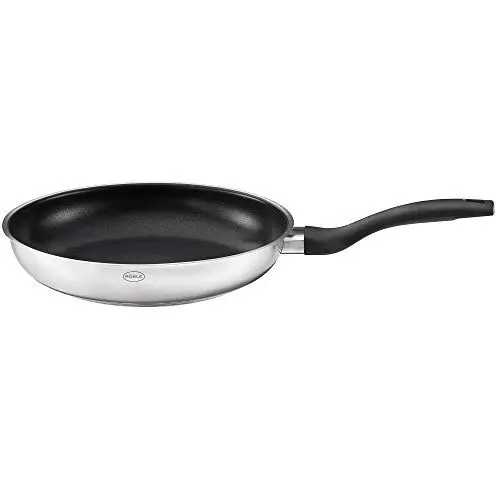 Produktbild: RÖSLE Basic Line Bratpfanne Ø 28 cm, Universalpfanne mit Antihaftversiegelung ProPlex, Edelstahl 18/10, induktions- und spülmaschinengeeignet, Silberfarben / Schwarz
