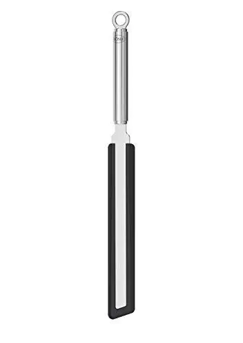 Produktbild: RÖSLE Crêpes Wender Silikon, Hochwertiger Spatel zum Wenden von Crêpes und Glattstreichen von Teig und Crèmes, Edelstahl 18/10, Silikon, 32.5 x 3 x 1.6 cm, Silberfarben
