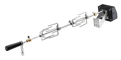 Produktbild: RÖSLE Drehspieß, Hochwertiger Grillspieß für RÖSLE Kugelgrills No.1 F60/G60 mit Gourmetring und RÖSLE BBQ-Stationen G3/G4 VIDERO, VISION, MAGNUM, Traglast 6 kg, Edelstahl 18/10, 80 x 11 x 15,5 cm