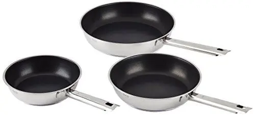 Produktbild: RÖSLE ELEGANCE Bratpfannen-Set 3-tlg., Hochwertige Universalpfannen mit robuster Antihaftversieglung ProPlex, 20 cm, 24 cm und 28 cm, Edelstahl 18/10, Induktionsgeeignet, spülmaschinengeeignet