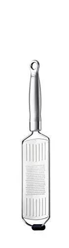 Produktbild: RÖSLE Feinreibe, Hochwertige Reibe für Parmesan, Gewürze, Zitrone, Schokolade oder Ingwer, mit Silikonstandfuß, Edelstahl 18/10, inkl. Schutzcover, Schwarz