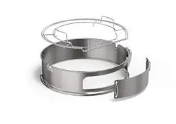 Produktbild: RÖSLE Gourmetring/Pizzaring, Hochwertiger Edelstahlring für Drehspieß und Zubereitung von Pizzas, geeignet für RÖSLE Kugelgrill No.1 F60/F60 AIR/F60 Sport/G60, Schwarz