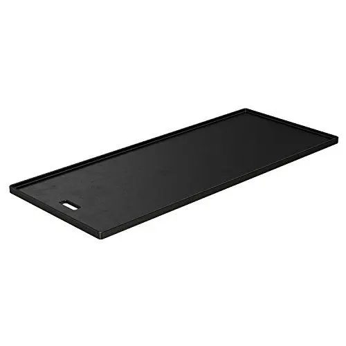 Produktbild: RÖSLE Grillplatte VIDERO G3/G4, Hochwertige Grillplatte aus Gusseisen für Fleisch und kleine Grillstücke, Grillbranding, Platte beidseitig verwendbar, 45 x 19,5 cm, bis Modelljahr 2020