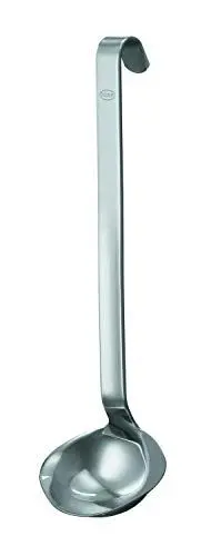 Produktbild: RÖSLE Haken Saucenlöffel, Hochwertige Saucenkelle mit Hakengriff, Edelstahl 18/10, Spülmaschinengeeignet, 25,5 cm