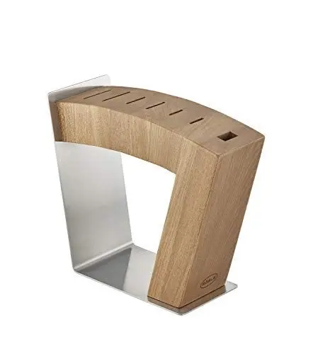 Produktbild: RÖSLE Messerblock MoveX - Unbestückter Messerblock aus Edelstahl und Ulmenholz, Messerblock ohne Messer mit zwei Positionen, rutschfester Stand, Flexibler Messerhalter zur sicheren Aufbewahrung