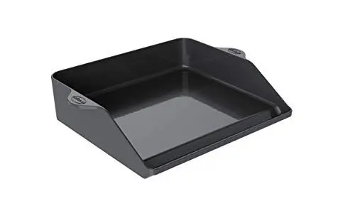 Produktbild: RÖSLE Plancha-Grillplatte, Hochwertige Grillplatte aus porzellanemailliertem Gusseisen für Fleisch, Gemüse und kleine Grillstücke, extra hoher Rand, 47 x 36,5 cm, schwarz