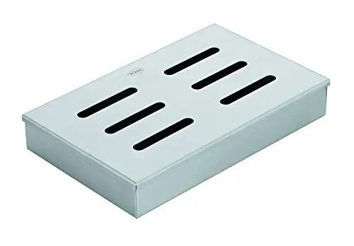 Produktbild: RÖSLE Räucherbox, Hochwertiger Smokerbox für aromatischer Rauchgeschmack im Fleisch, Räuchern auf Gas- und Holzkohlegrills, Edelstahl 18/10, Silber