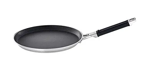 Produktbild: RÖSLE SILENCE PRO Crêpes Pfanne, Hochwertige Bratpfanne mit kratzfester Premium-Antihaftversiegelung ProResist, Edelstahl 18/10, induktionsgeeignet, spülmaschinengeeignet, 28 cm