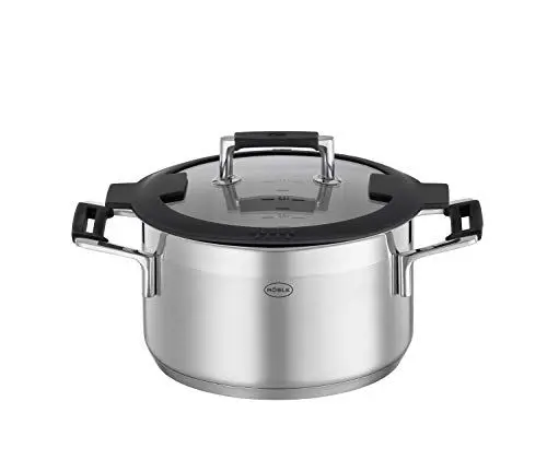 Produktbild: RÖSLE SILENCE PRO Kochtopf, Hochwertiger Universaltopf aus Edelstahl 18/10, 20 cm, Glasdeckel, Innenskalierung, induktionsgeeignet, spülmaschinengeeignet, Silberfarben