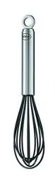 Produktbild: RÖSLE Schneebesen Silikon, hochwertiger Rührbesen mit schmalem Griff, Edelstahl 18/10, Silikon, Temperaturbeständig bis 220 °C, Spülmaschinengeeignet, Länge 27 cm