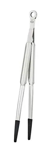 Produktbild: RÖSLE Spitzzange Silikon, Hochwertige Zange zum gezielten Greifen und Wenden beim Kochen oder Grillen, Edelstahl 18/10, Silikon, Spülmaschinengeeignet, 32 cm, Schwarz / Silbern