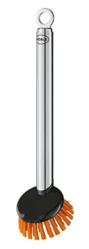 Produktbild: RÖSLE Spülbürste antibakteriell, Hochwertige Küchenbürste mit Wechselkopf, Edelstahl 18/10, strapazierfähige Polyesterborsten, spülmaschinengeeignet, Silber