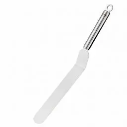 Produktbild: RÖSLE Streich-Palette gekröpft, Hochwertige Winkelpalette zum Bestreichen von Torten und Herausheben aus der Form, silberfarben, matt, 38 cm