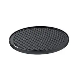Produktbild: RÖSLE VARIO Grillplatte, Hochwertige Grillplatte aus Gusseisen für Fleisch und kleine Grillstücke, Grillbranding, Platte beidseitig verwendbar, 30 cm, Schwarz