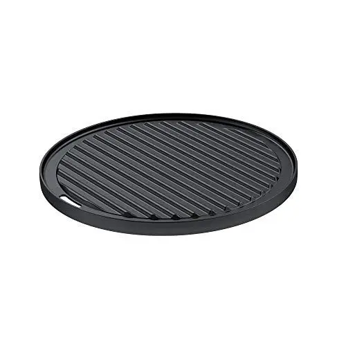 Produktbild: RÖSLE VARIO Grillplatte, Hochwertige Grillplatte aus Gusseisen für Fleisch und kleine Grillstücke, Grillbranding, Platte beidseitig verwendbar, 30 cm, Schwarz