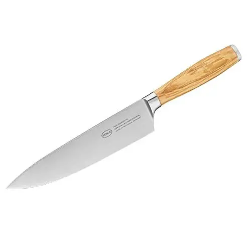 Produktbild: Rösle Kochmesser Artesano 20 cm - Hochwertiges Küchenmesser zum Schneiden von Fleisch, Fisch, Geflügel und Gemüse, ein scharfes Schneidemesser mit ergonomischem Griff aus Olivenholz