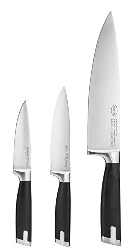 Produktbild: Rösle Messerset BBQ-Chef, 3-teilig, Klingen-Spezialstahl, mit Kochmesser, Universalmesser und Gemüsemesser