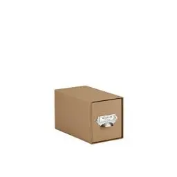 Produktbild: Rössler Papier 1327452620 - S.O.H.O. Aufbewahrungs CD-Schubladenbox, mit beschriftbarem Einsteckschild und Griff, Kraft, 1 Stück