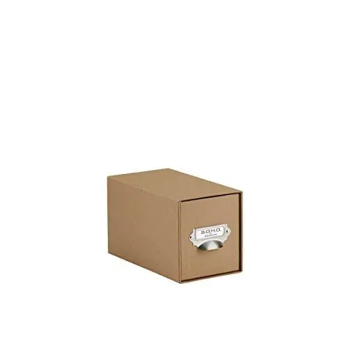 Produktbild: Rössler Papier 1327452620 - S.O.H.O. Aufbewahrungs CD-Schubladenbox, mit beschriftbarem Einsteckschild und Griff, Kraft, 1 Stück