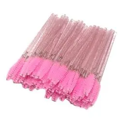 Produktbild: Rofitbest Einweg-Kristall-Augenpinsel, Pinsel Mascara Zauberstäbe, Wimpernmascara-Bürsten, Augenwimpern-Applikator-Pinsel (50 PCS, Rosa)