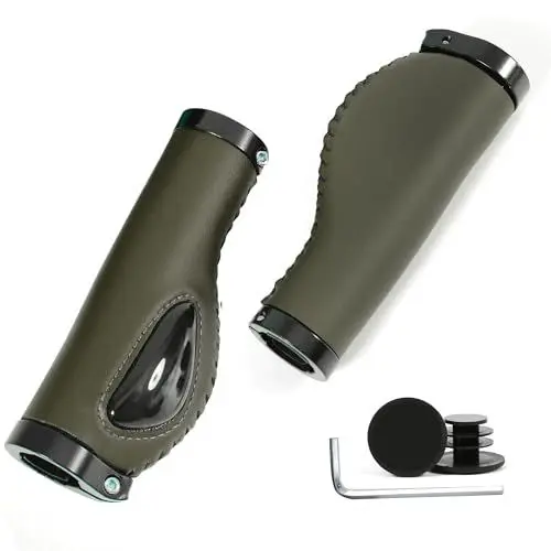 Produktbild: ROGTYO Fahrradgriffe, Ergonomische Lenkergriffe mit Zwei Seiten Lock-On Design Horn Lenkergriffe, 22 mm Fahrrad Griffe Rutschfestem für MTB, Rennrad, Trekkingrad, E-Bike, Cityrad, Faltrad (grün)