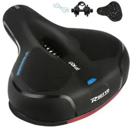 Produktbild: ROGTYO Fahrradsattel Gel Fahrradsitz Pro 2.0 Breiter Weicher Komfortabel Atmungsaktiv Stoßdämpfend Ergonomisch Memory Foam Fahrrad Sattel mit wasserdichte (Pro 2.0 + Schwarz)