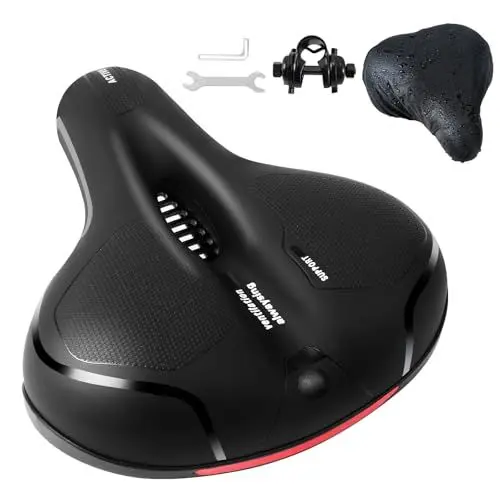 Produktbild: ROGTYO Fahrradsattel Cloud Comfort Pro Max, Gel Fahrradsitz, Ergonomisch Fahrrad Sattel Breiter, Weicher, Komfortabel Atmungsaktiv stoßdämpfend, Ergonomisch Fahrrad Sattel mit wasserdichte Abdeckung