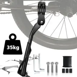 Produktbild: ROGTYO Fahrradständer Höhenverstellbar Universal Seitenständer 24-29 Zoll, M5 Schraube, Fahrrad Ständerfuß Bis 35 kg Traglast Rutschfester Aluminiumlegierung Seitenständer für Mountainbike Rennrad MTB