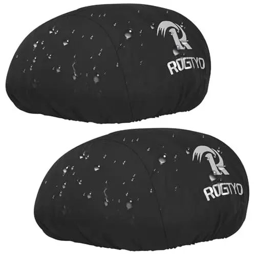 Produktbild: ROGTYO Regenkappe für Helme 2 Stück Fahrradhelm Regenüberzug. Universal Fahrradhelm Regenschutz Reflektierende Regenschutz für fahrradhelm Unisex Regenhaube Mütze für Herren Damen Kinder