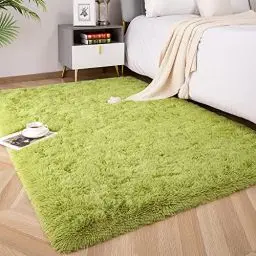 Produktbild: ROHATIM Hochflor Teppich Wohnzimmer Super weich Shaggy Teppich Flauschiger,Soft Area Rug Schlafzimmer Teppiche Super weich Fluffy Kindermatte(Grün,80 x 150 cm)