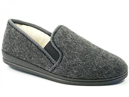 Produktbild: Rohde 2610-82 Lillestrom Schuhe Herren Hausschuhe Wollfutter, Größe:44 EU, Farbe:Grau