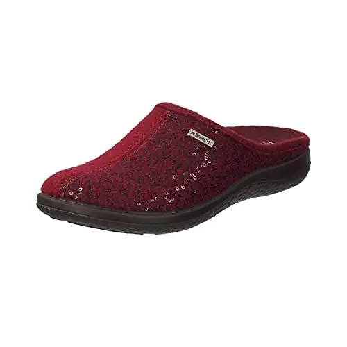 Produktbild: Rohde 6550 Bari Schuhe Damen Hausschuhe Pantoffeln Softfilz Weite G, Größe:40 EU, Farbe:Rot