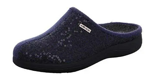 Produktbild: Rohde 6550 Bari Schuhe Damen Hausschuhe Pantoffeln Softfilz Weite G, Größe:40 EU, Farbe:Blau