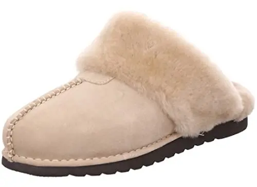 Produktbild: Rohde Damen Hausschuh Leder Pantoffel Lammfell Arabba 7050, Größe:38 EU, Farbe:Beige