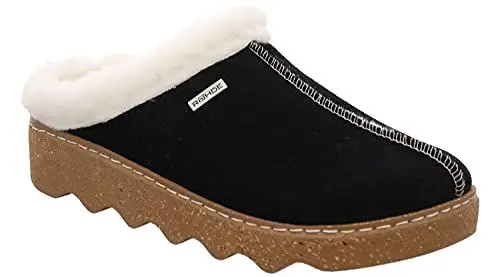 Produktbild: Rohde Damen Hausschuhe Pantoffeln Leder Foggia 6125, Größe:38 EU, Farbe:Schwarz