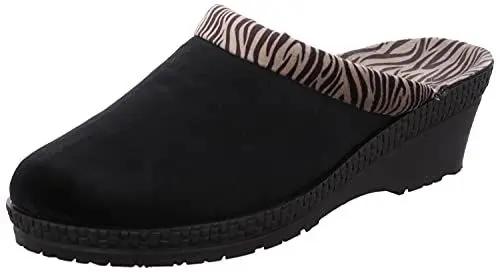 Produktbild: Rohde Damen Pantoffeln Hausschuhe Keilabsatz Neustadt-50 2465, Größe:40 EU, Farbe:Schwarz