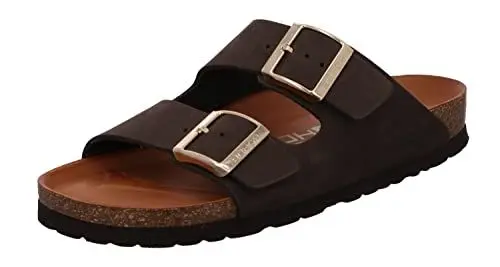 Produktbild: Rohde Damen Pantolette Leder Zwei Riemen Schnalle Alba 5650, Größe:40 EU, Farbe:Braun