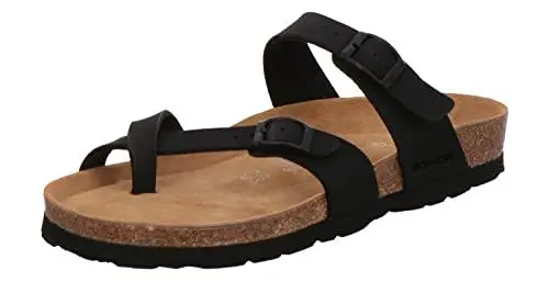Produktbild: Rohde Damen Zehentrenner Pantolette Alba 5594, Größe:39 EU, Farbe:Schwarz