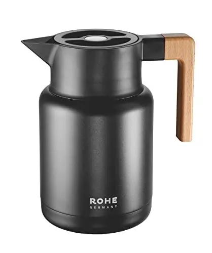 Produktbild: Rohe Germany 221061-sc Isolierkanne Isidor, ca. 1,40 l mit Edelstahlkolben, Rostfreier Stahl, 1.4 liters, schwarz
