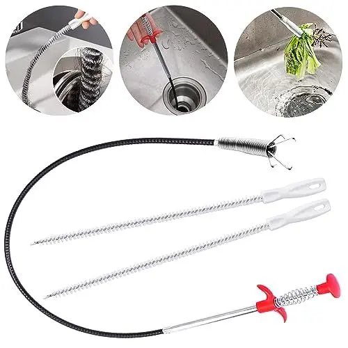 Produktbild: Rohrreinigungsspirale Abflussspirale Krallengreifer Greifer Abflussreiniger Haare Abfluss Spirale Abfluss Rohrreinigung Rohrbürste Pfeifenreiniger Bürste Lang, 2+1 Stück